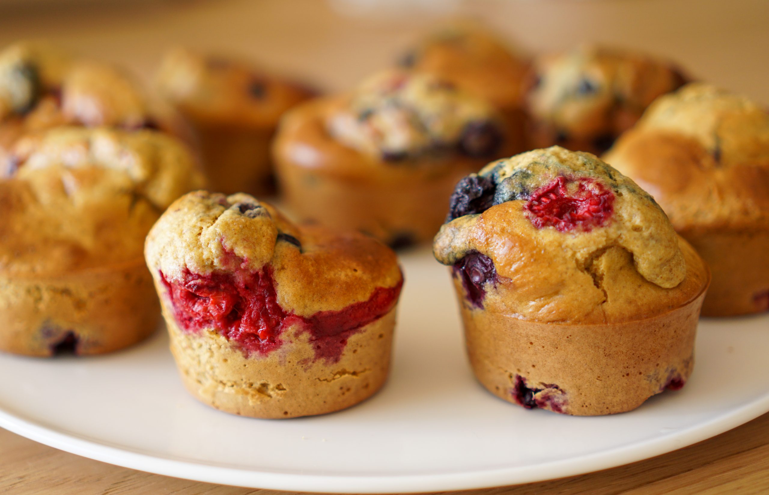 Muffins healthy aux fruits rouges