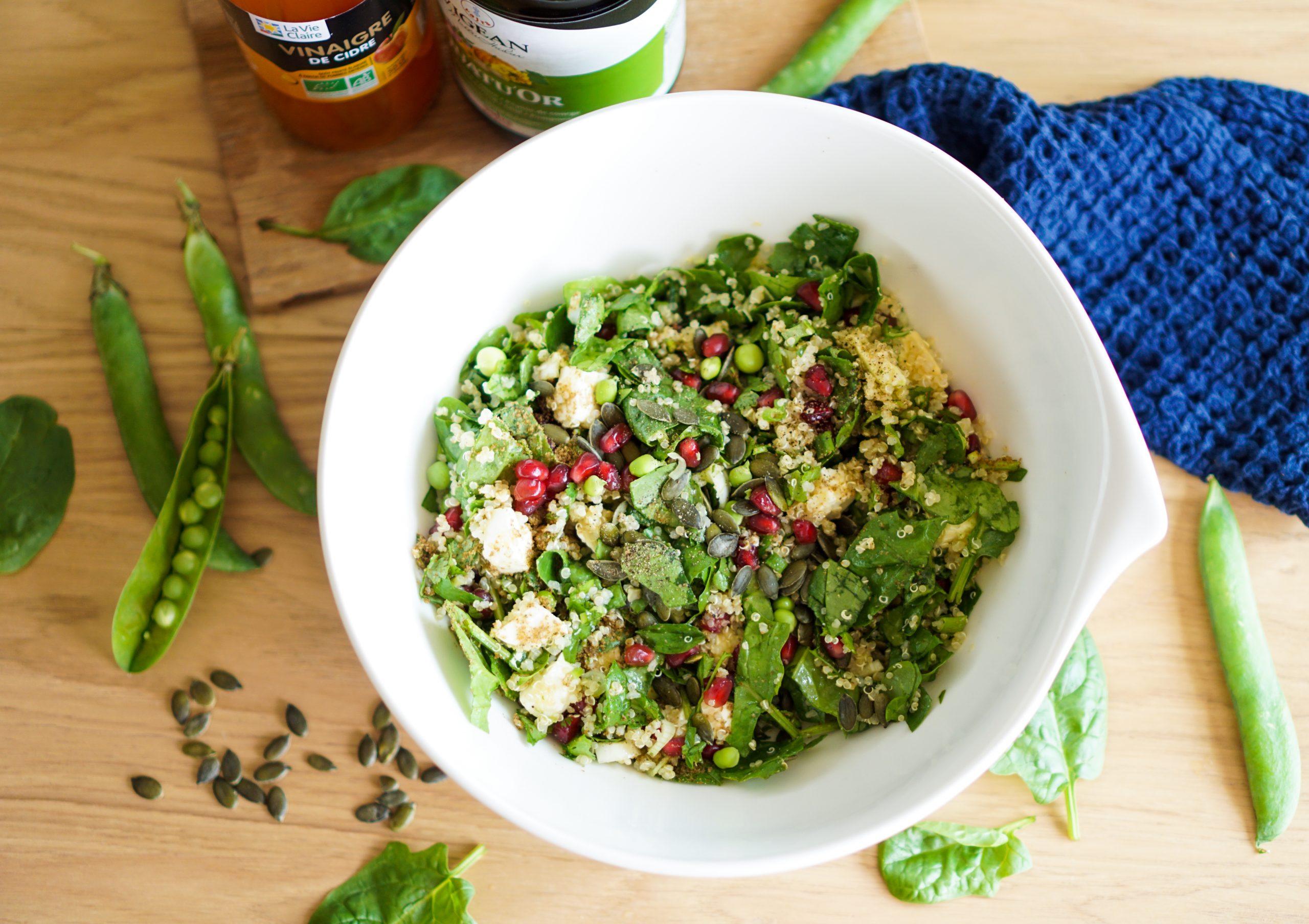 Salade quinoa épinards recette végétarienne